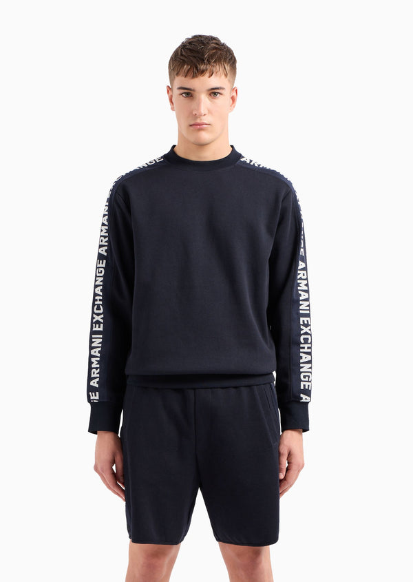 Armani - Cotton blend sweatshirt with logo tape