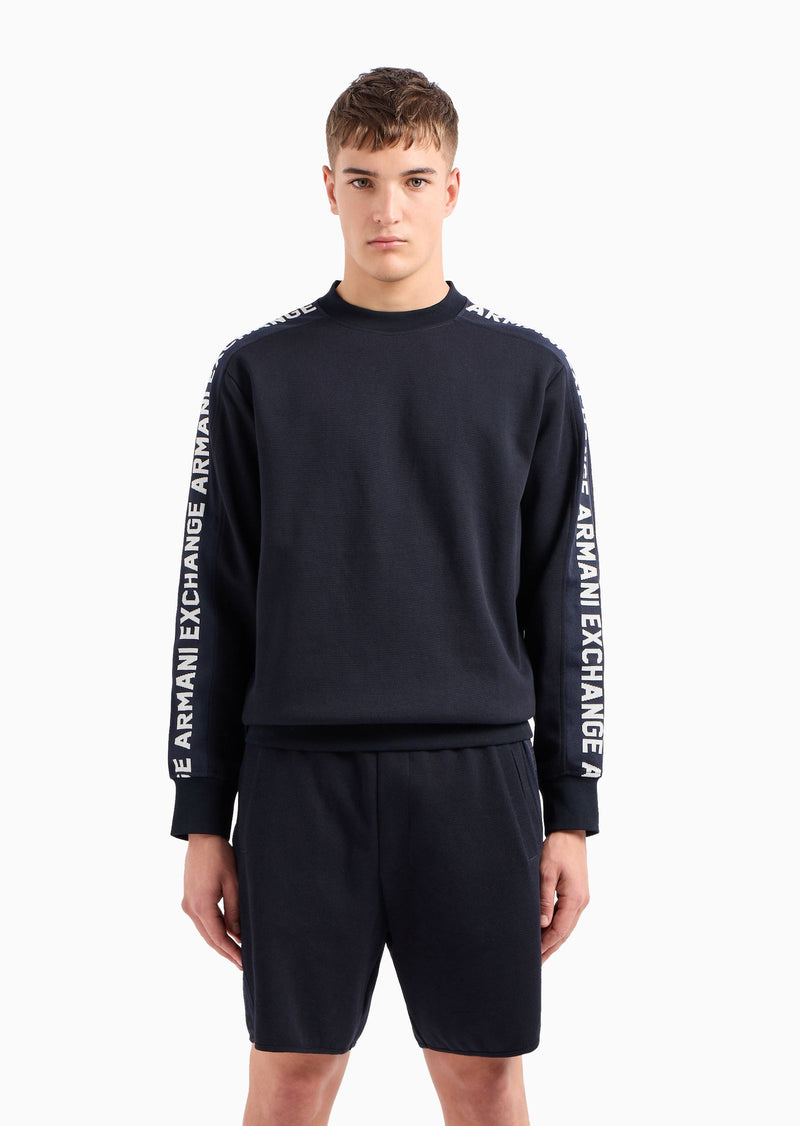 Armani - Cotton blend sweatshirt with logo tape