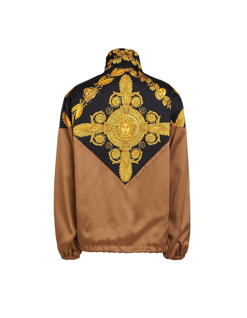 VERSACE
Brown High-Neck Jacket with Barocco