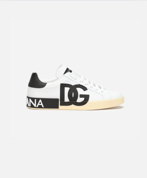 Dolce&Gabbana Calfskin nappa Portofino sneakers with DG logo print