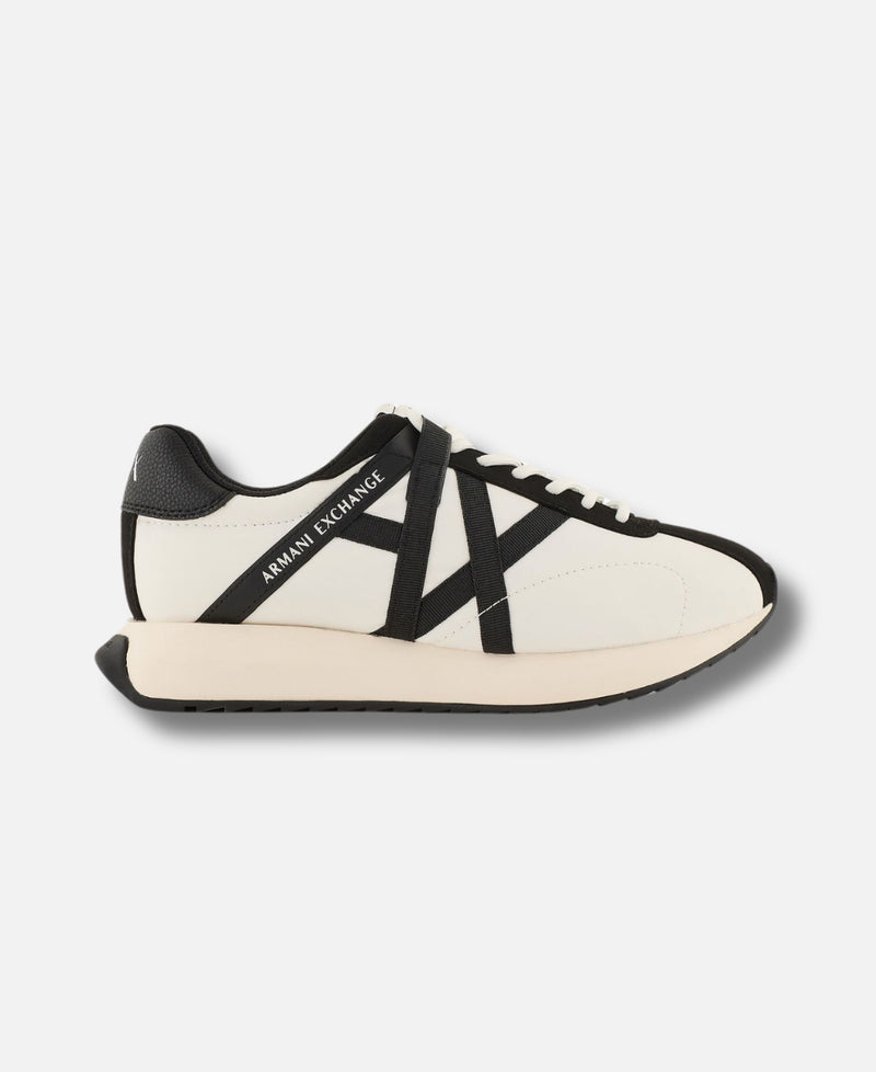 Armani- Sneakers in technical fabric, mesh and suede