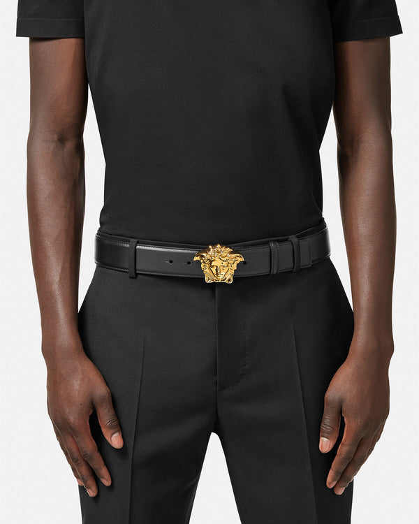 Versace LA MEDUSA LEATHER BELT