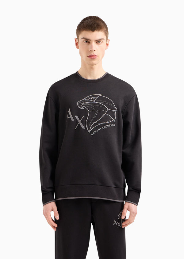 Armani -Crewneck sweatshirt with embroidered tiger