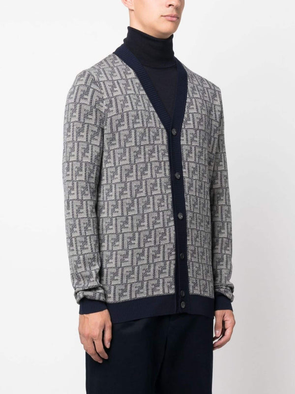 Fendi FF-monogram wool cardigan