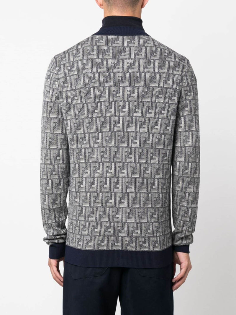 Fendi FF-monogram wool cardigan