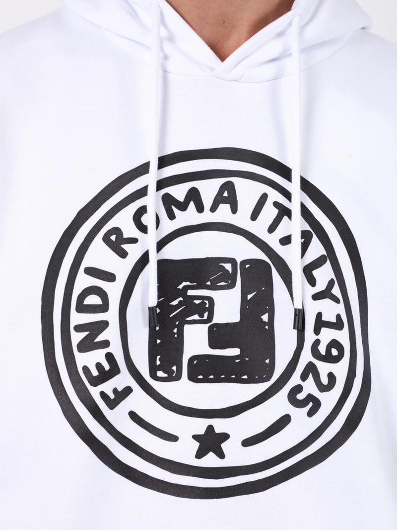 FENDI X JOSHUA VIDES WHITE AND BLACK HOODIE