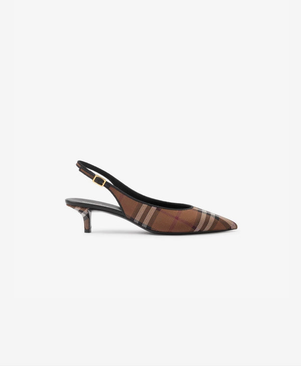 Burberry Check and Leather Slingback PumpsPrice