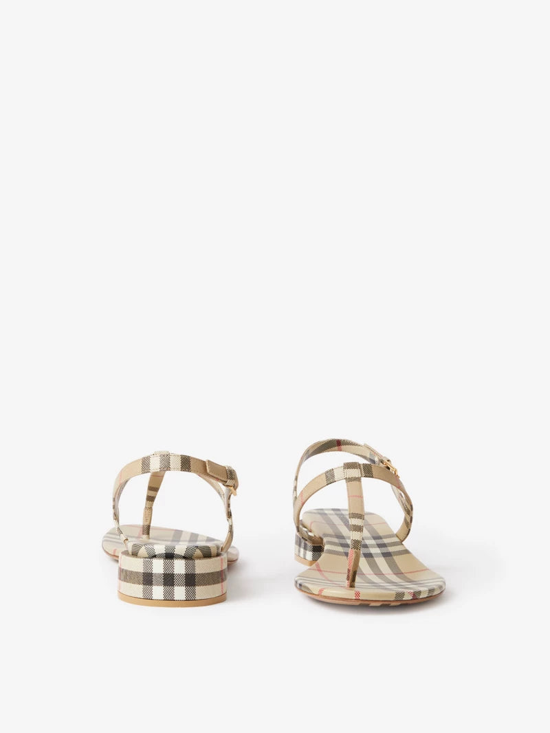 Burberry Vintage Check and Leather SandalsPrice