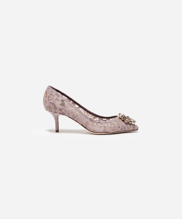 Dolce&Gabbana Lace rainbow pumps with brooch detailing