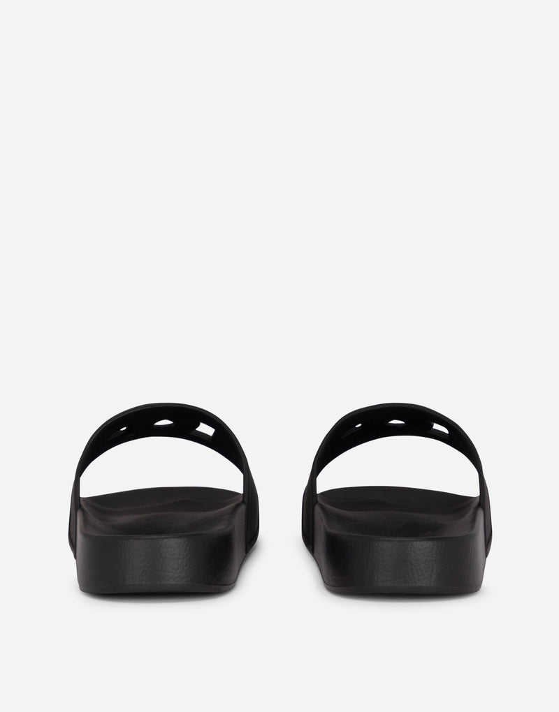 Dolce&Gabbana Rubber beachwear sliders with DG logo