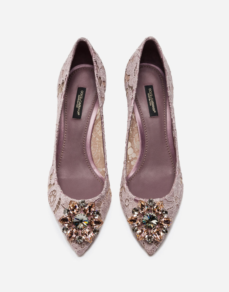 Dolce&Gabbana Lace rainbow pumps with brooch detailing