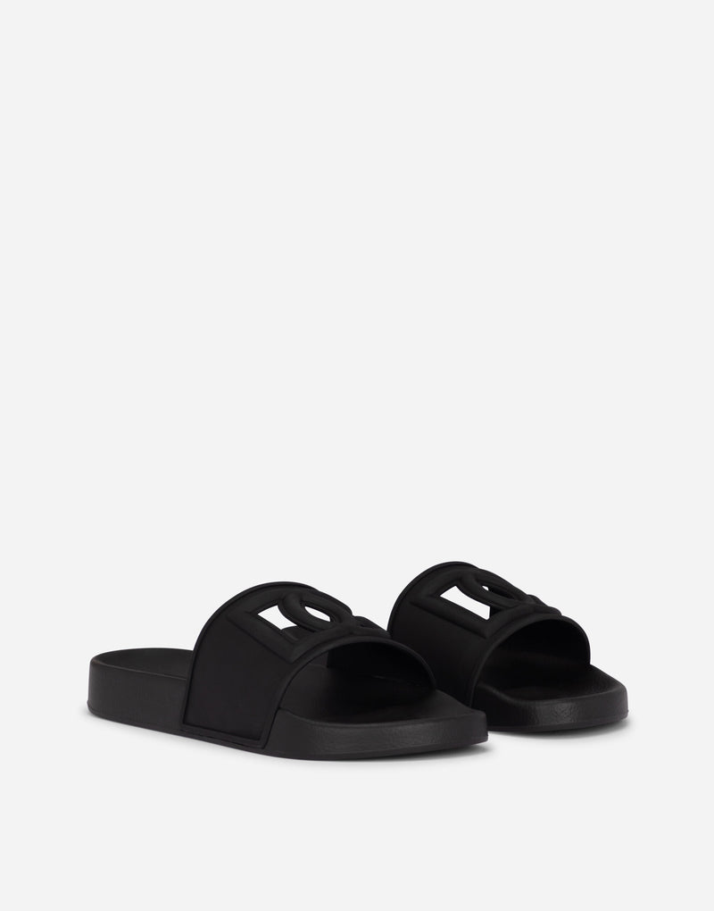 Dolce&Gabbana Rubber beachwear sliders with DG logo