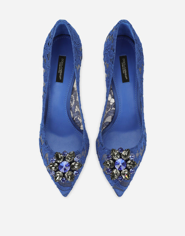 Dolce&Gabbana Lace rainbow pumps with brooch detailing