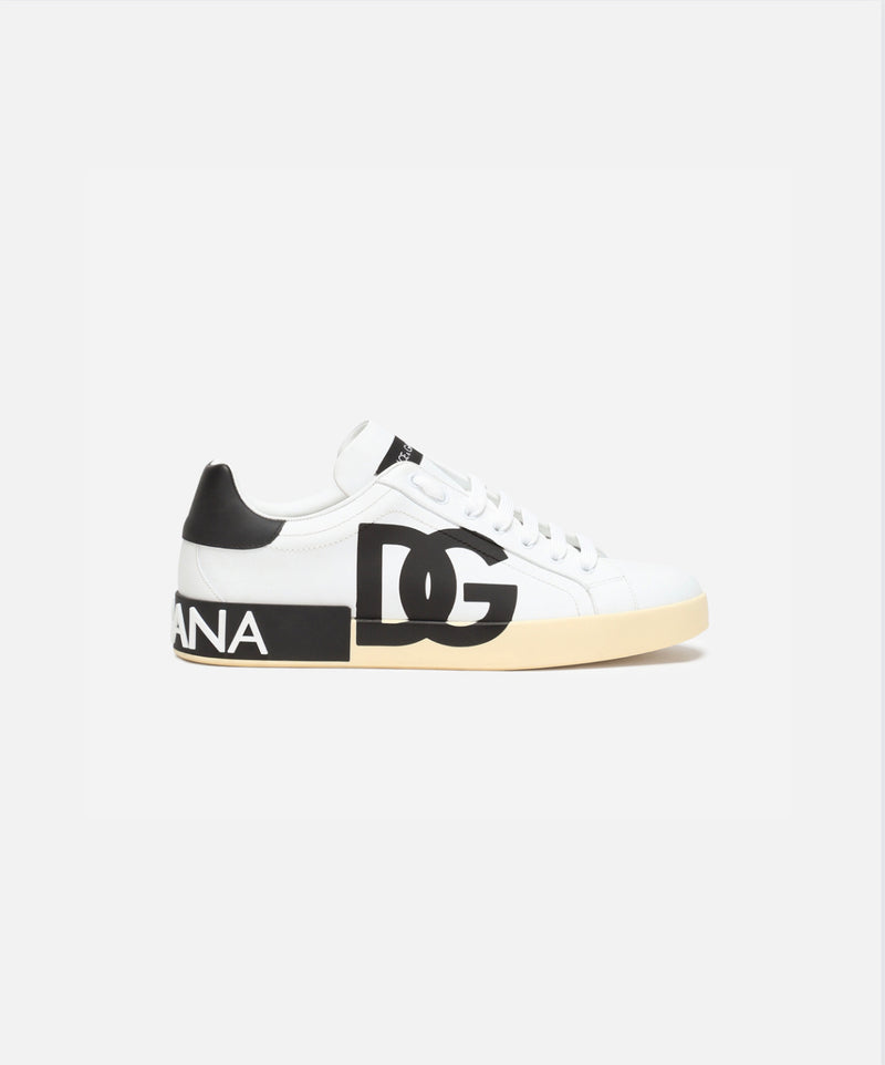 Dolce&Gabbana Calfskin nappa Portofino sneakers with DG logo print