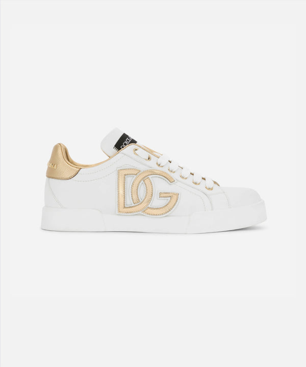 Dolce&Gabbana Calfskin Portofino sneakers with DG logo