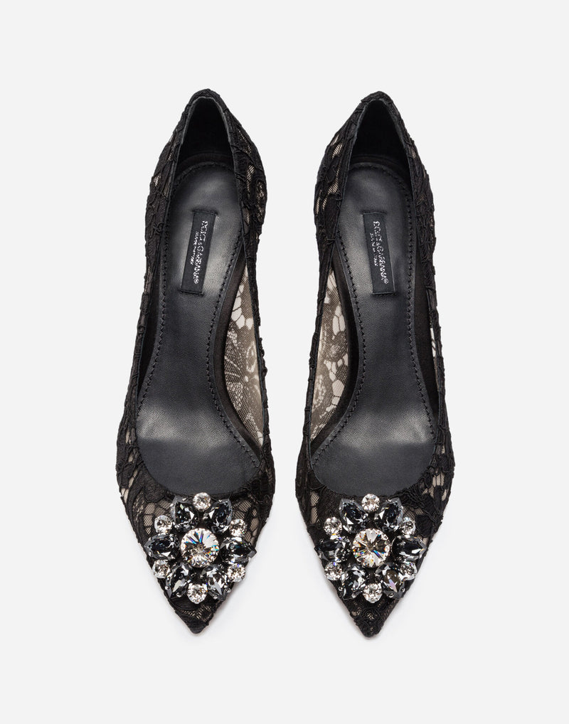 Dolce&Gabbana Lace rainbow pumps with brooch detailing