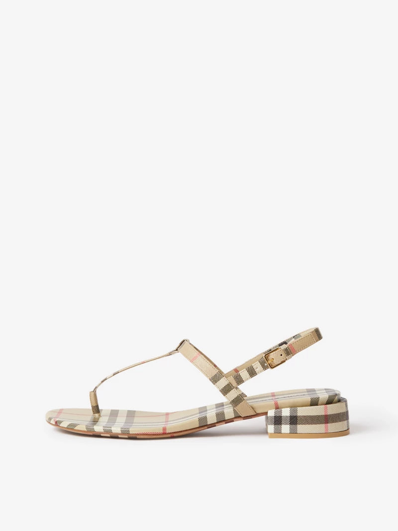 Burberry Vintage Check and Leather SandalsPrice