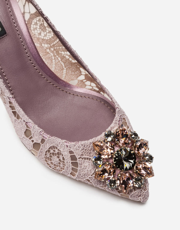 Dolce&Gabbana Lace rainbow pumps with brooch detailing