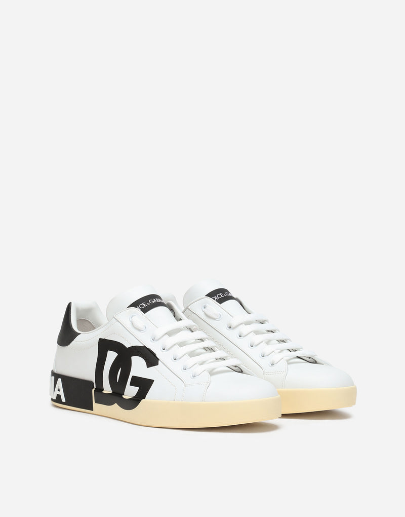 Dolce&Gabbana Calfskin nappa Portofino sneakers with DG logo print