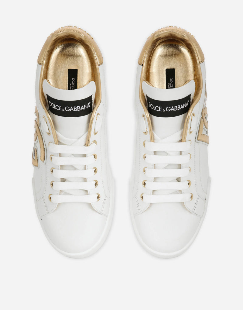 Dolce&Gabbana Calfskin Portofino sneakers with DG logo