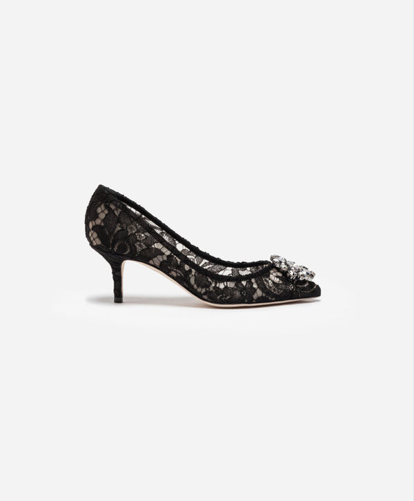 Dolce&Gabbana Lace rainbow pumps with brooch detailing