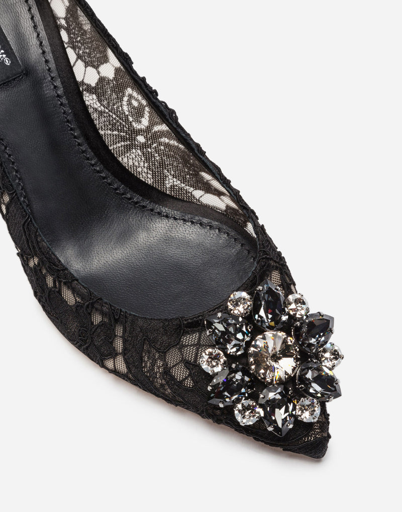 Dolce&Gabbana Lace rainbow pumps with brooch detailing