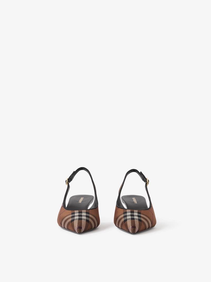 Burberry Check and Leather Slingback PumpsPrice