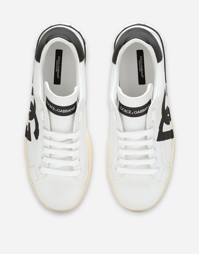 Dolce&Gabbana Calfskin nappa Portofino sneakers with DG logo print