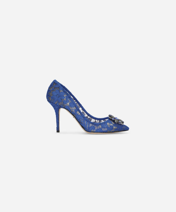 Dolce&Gabbana Lace rainbow pumps with brooch detailing