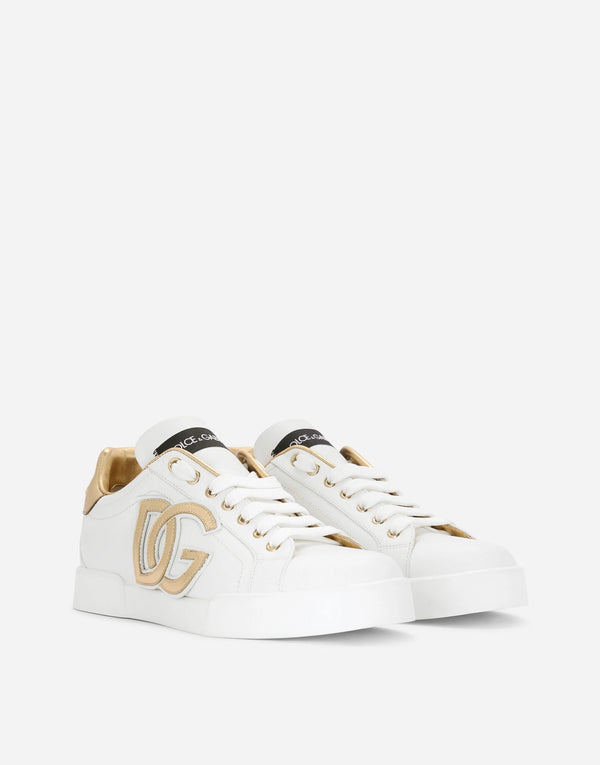 Dolce&Gabbana Calfskin Portofino sneakers with DG logo