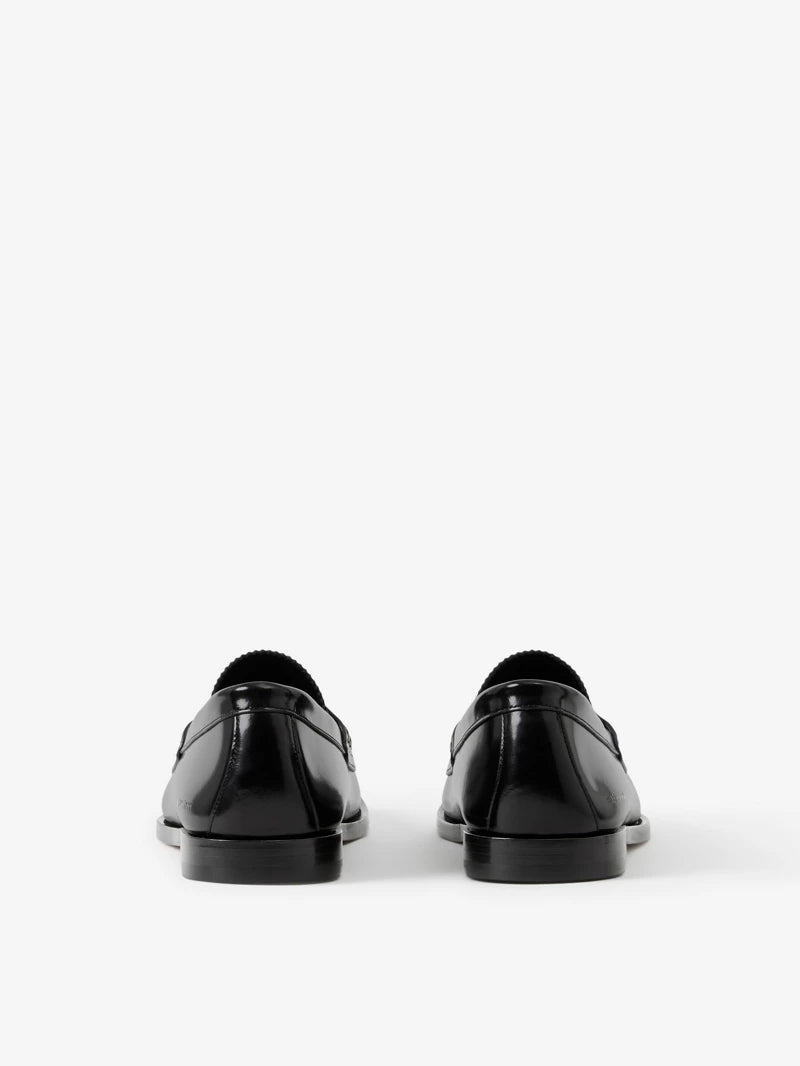 Burberry Check Panel Leather Loafers