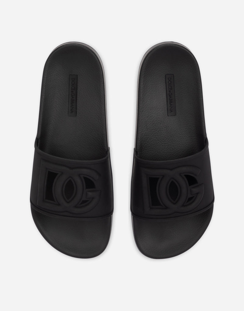 Dolce&Gabbana Rubber beachwear sliders with DG logo