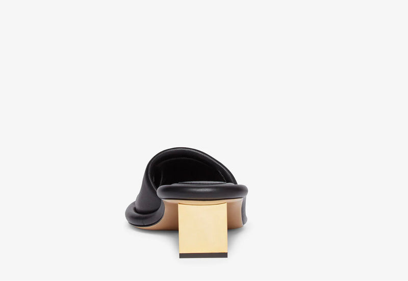 Fendi Baguette Black nappa leather slides