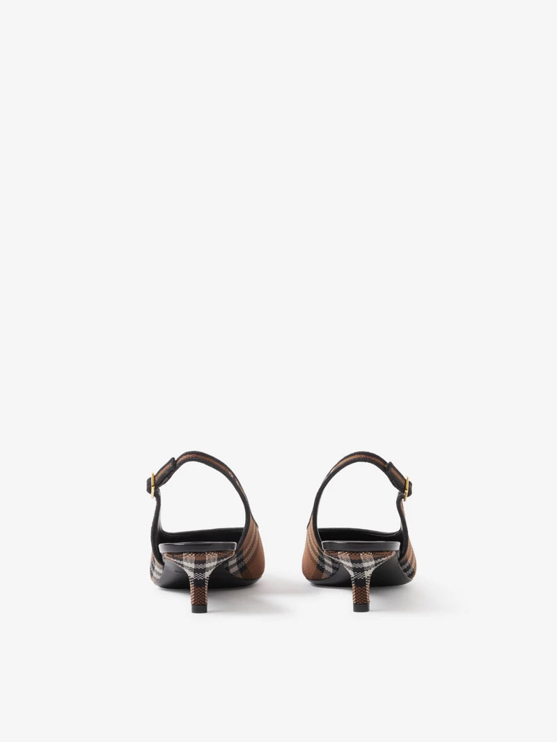 Burberry Check and Leather Slingback PumpsPrice