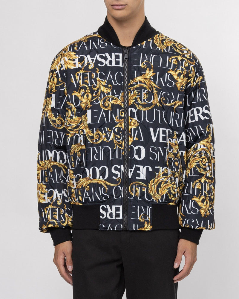 VERSACE JEANS COUTURE BLACK BOMBER JACKET