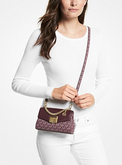 MICHAEL MICHAEL KORS Lita Small Two-Tone Logo and Leather Crossbody Bag