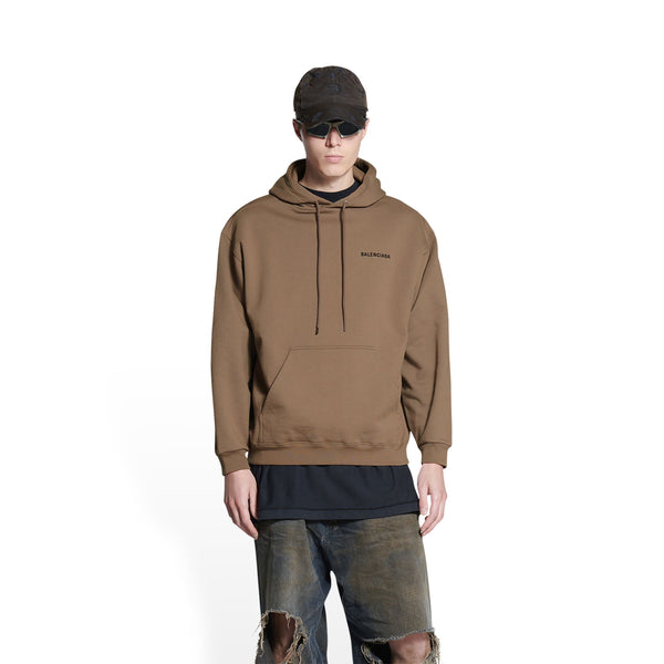 BALENCIAGA HOODIE REGULAR FIT IN BEIGE