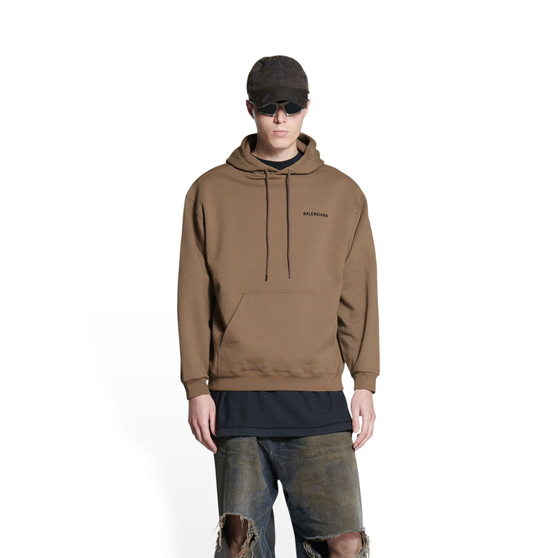 BALENCIAGA HOODIE REGULAR FIT IN BEIGE