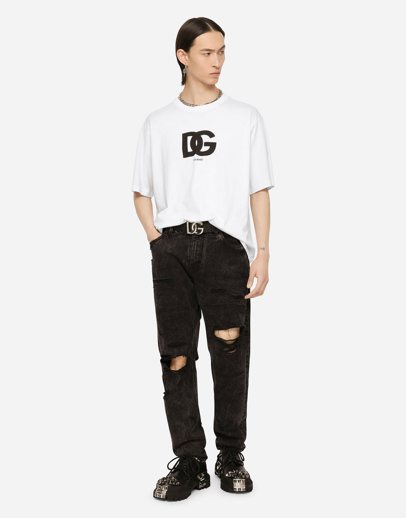 Dolce&Gabbana Cotton T-shirt with DG logo print