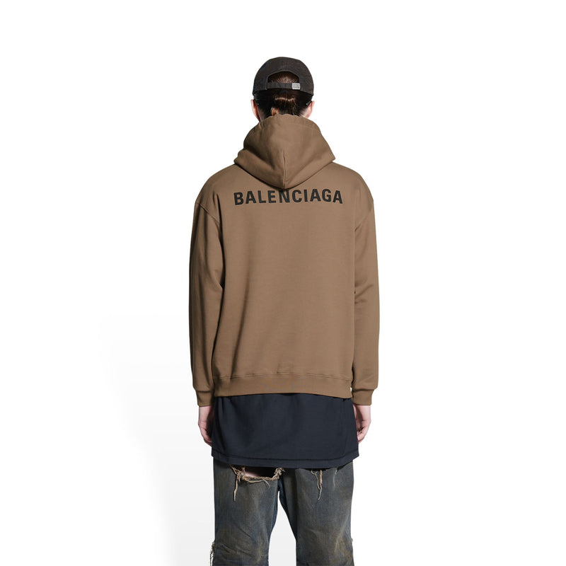 BALENCIAGA HOODIE REGULAR FIT IN BEIGE