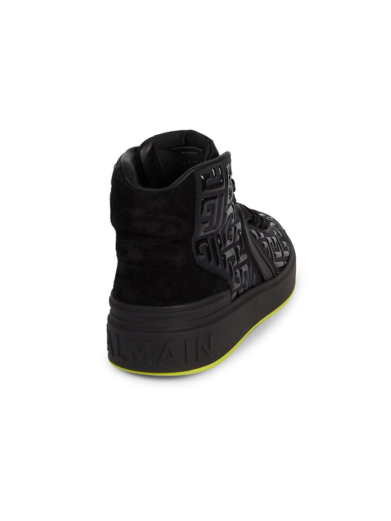 Balmain Skate 3D Monogram Neoprene High-Top Sneakers