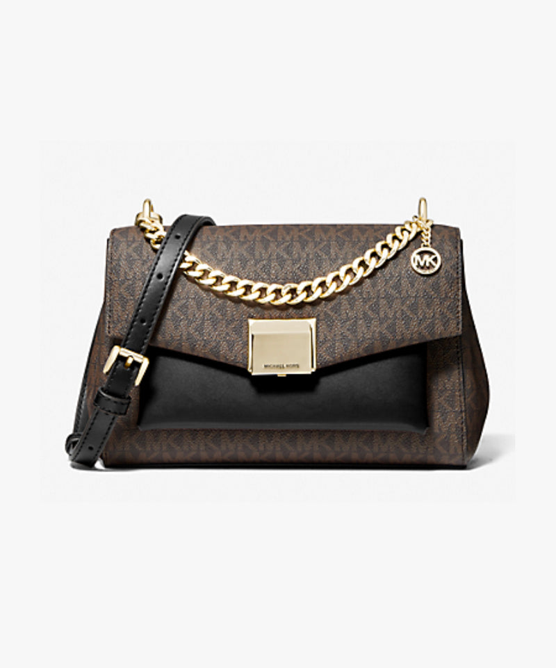 Michael Kors Lita Medium Two-Tone Logo Crossbody Bag