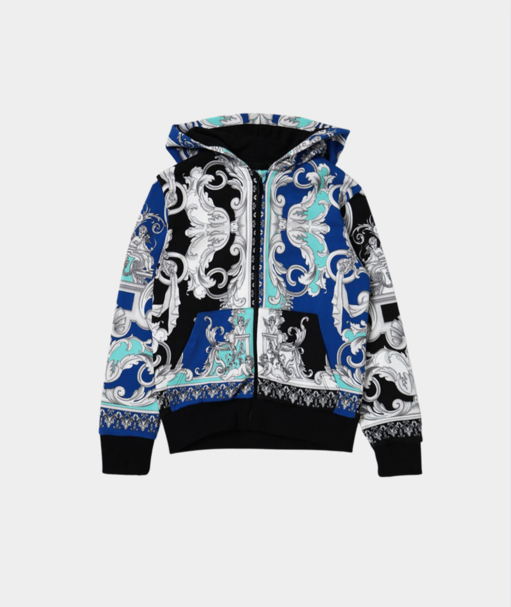 VERSACE|HOOD/ZIP-UP (Baroco Ocean Hoody (1013979 1A1143 Versace Teen Boys Barocco Zip-Up Hoodie – Zanati Boutique