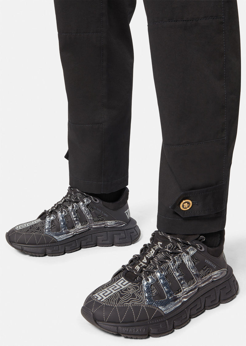 VERSACE Trigreca logo mesh low-top trainers