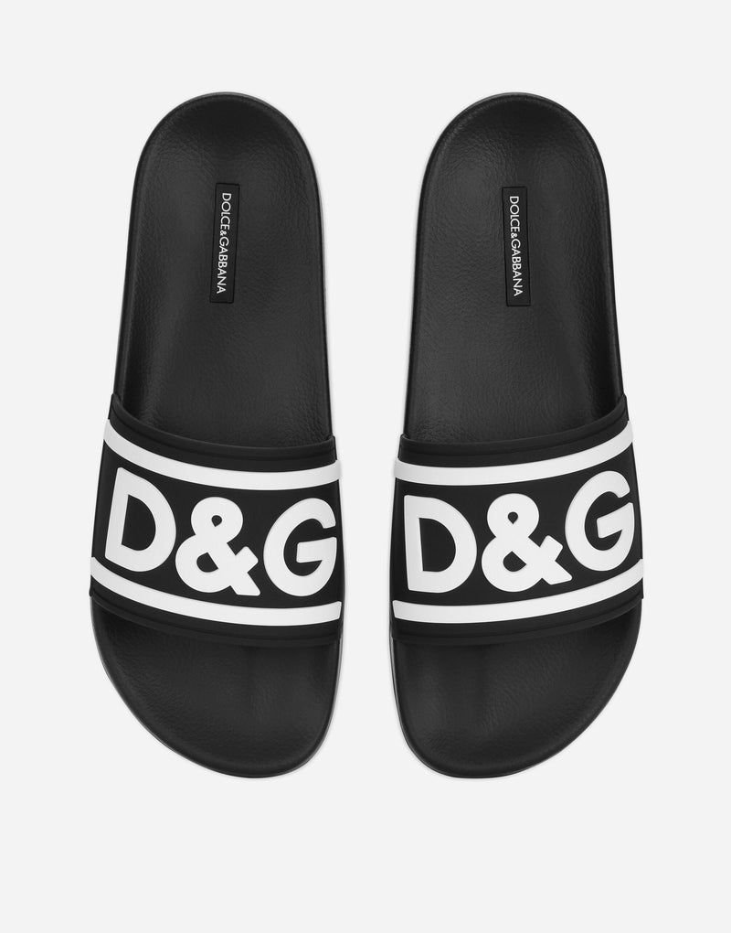 Dolce&Gabbana Rubber beachwear sliders with DG logo