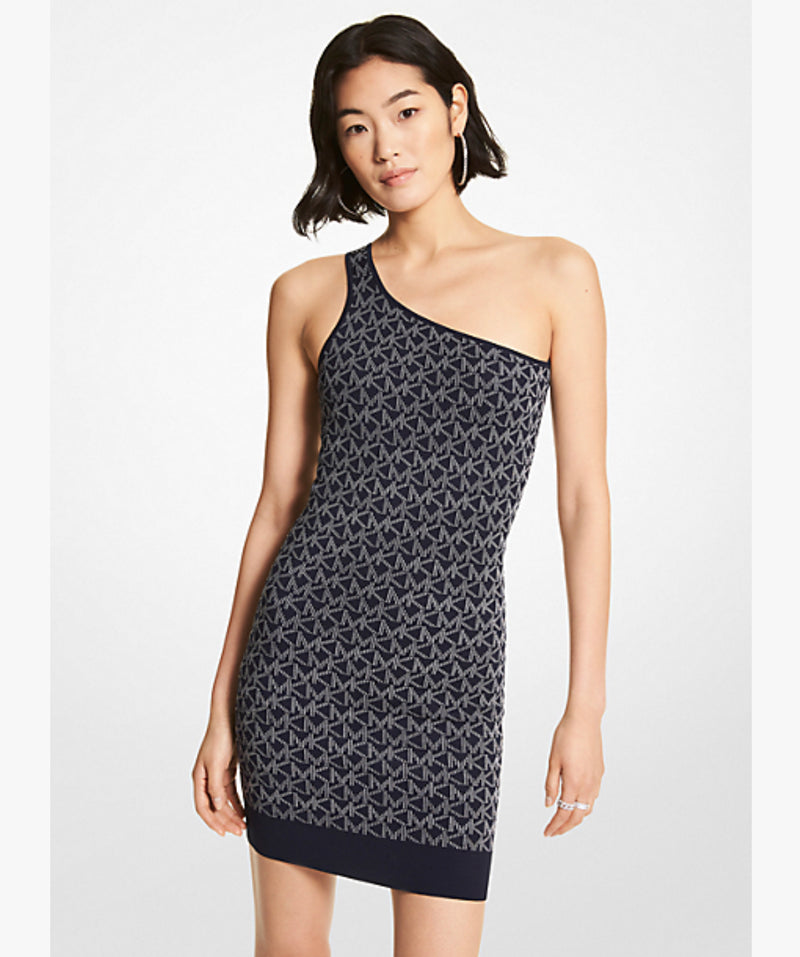 MICHAEL MICHAEL KORS Logo Jacquard One-Shoulder Tank Dress