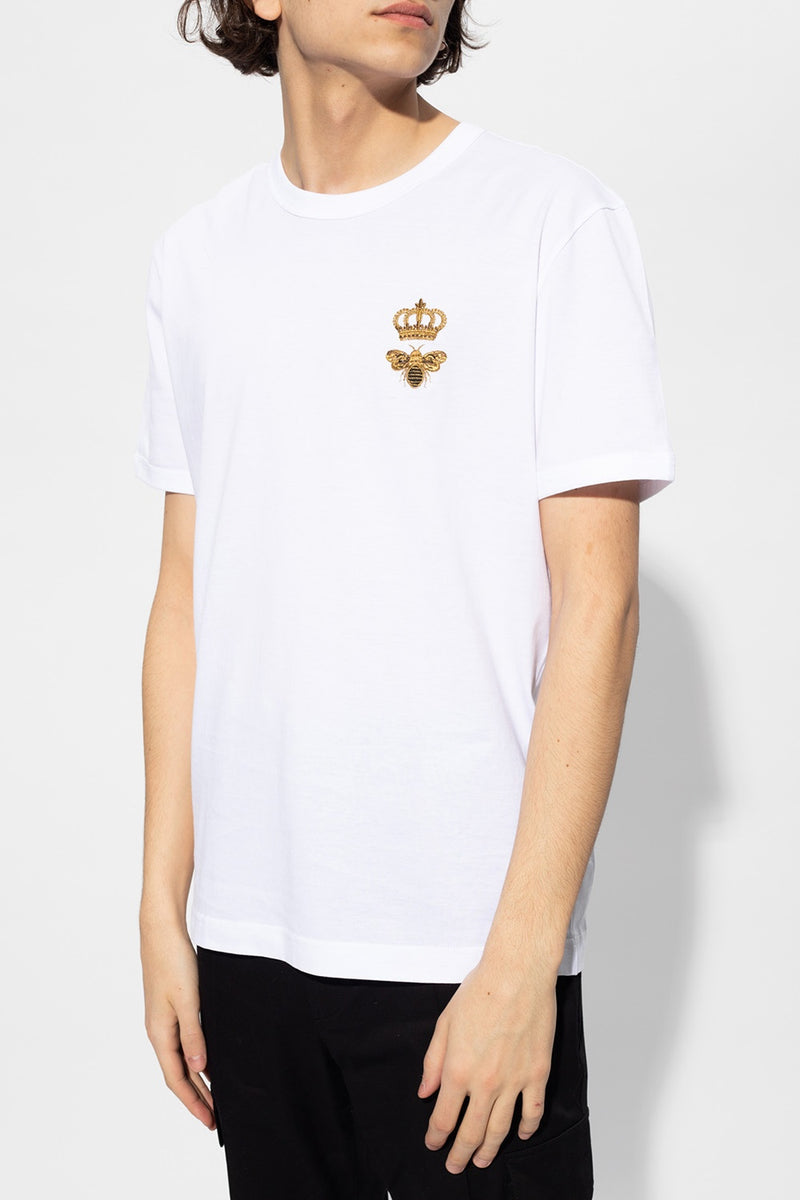 Dolce & Gabbana bee crown embroidered T-shirt