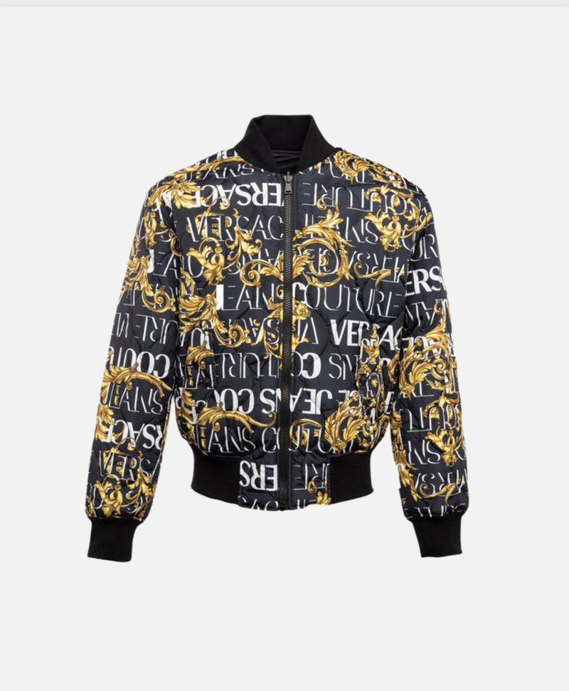 VERSACE JEANS COUTURE BLACK BOMBER JACKET