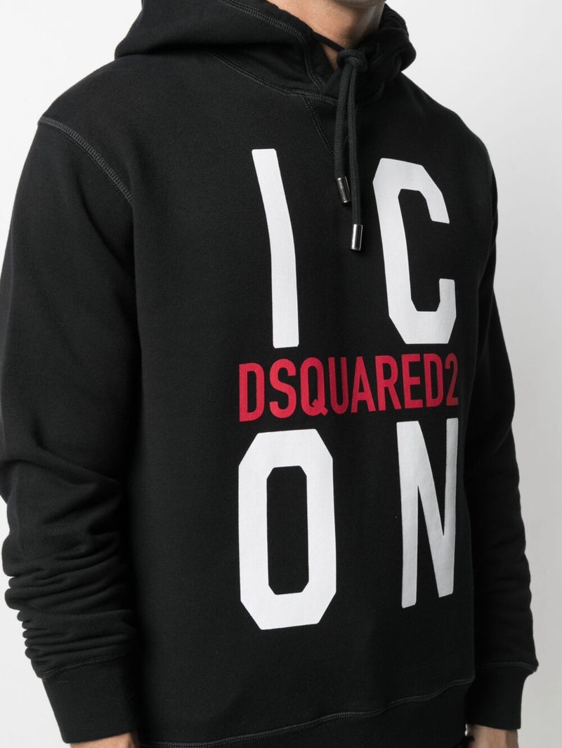 DSQUARED2 ICON HOODIE IN BLACK