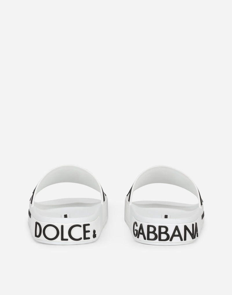 Dolce&Gabbana Rubber beachwear slides with DG logo